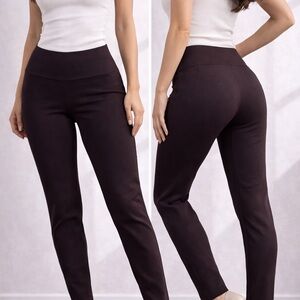 CAbi Slim High-Waist Ponte Pants - Black